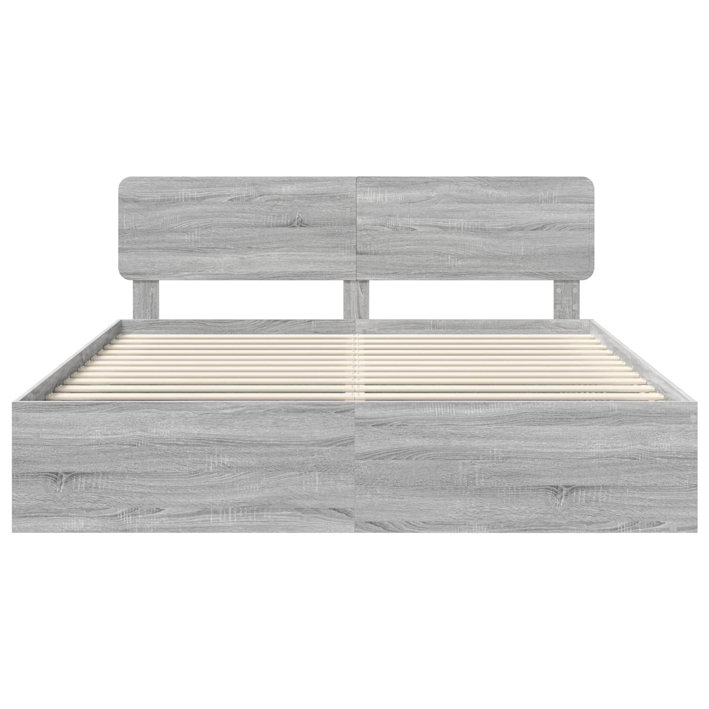 vidaXL Bed Frame Grey Sonoma 180 x 200 cm Solid Pine Wood