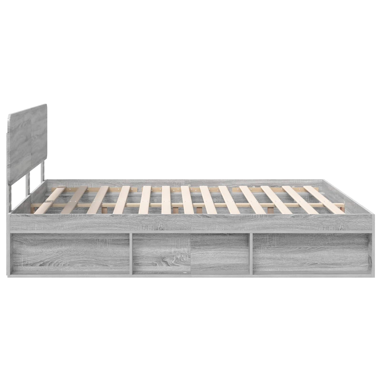 vidaXL Bed Frame Grey Sonoma 180 x 200 cm Solid Pine Wood