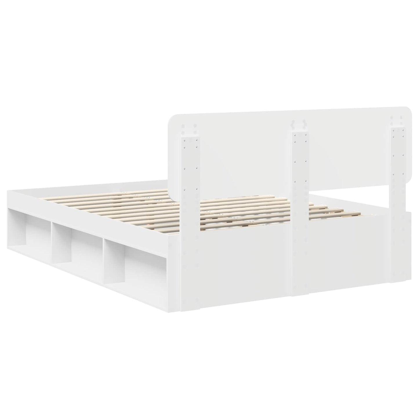 vidaXL Bed Frame with Headboard White 160 x 200 cm Solid Pine Wood