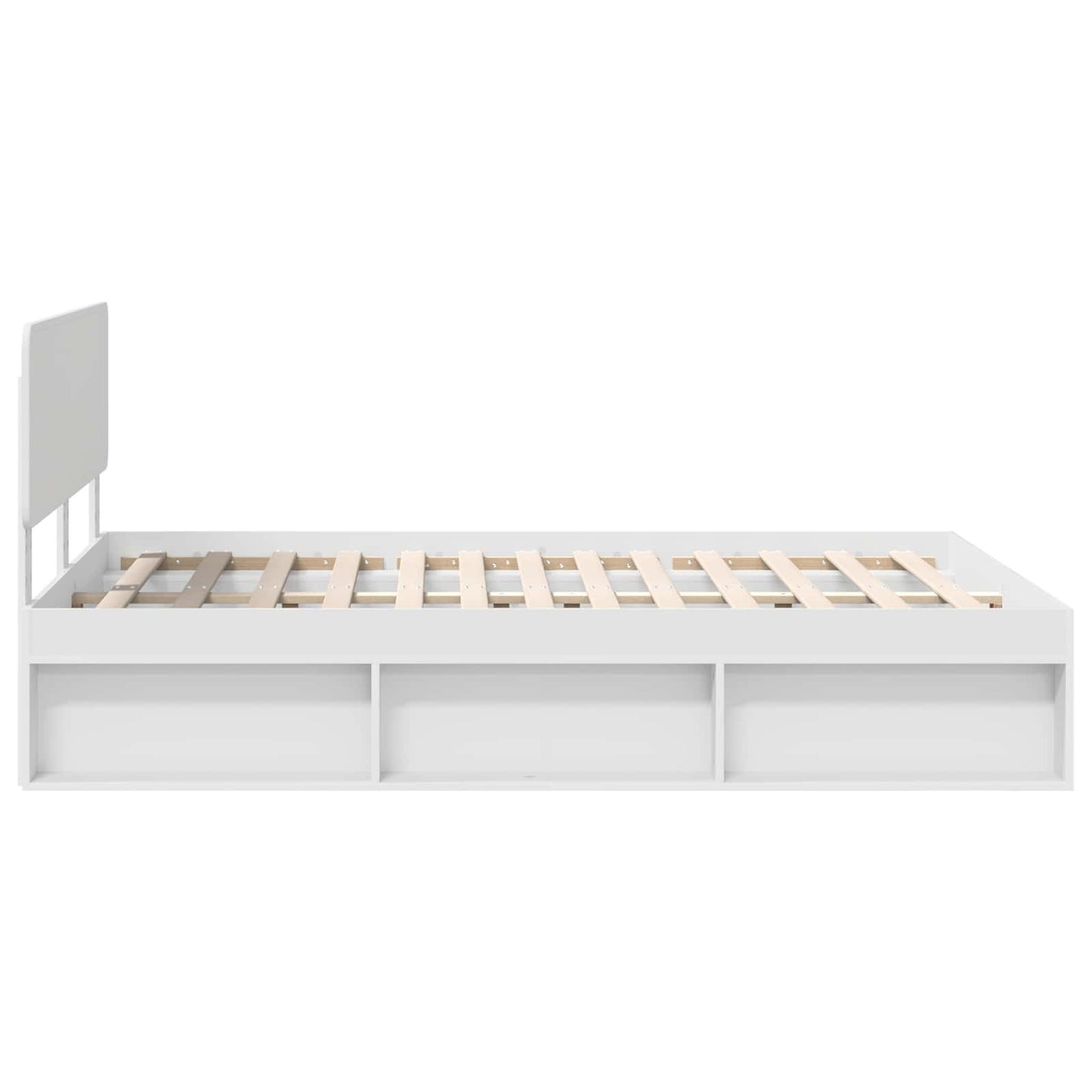 vidaXL Bed Frame with Headboard White 160 x 200 cm Solid Pine Wood