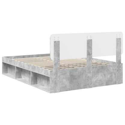 vidaXL Bed Frame Concerte Grey 150 x 200 cm Solid Pine Wood