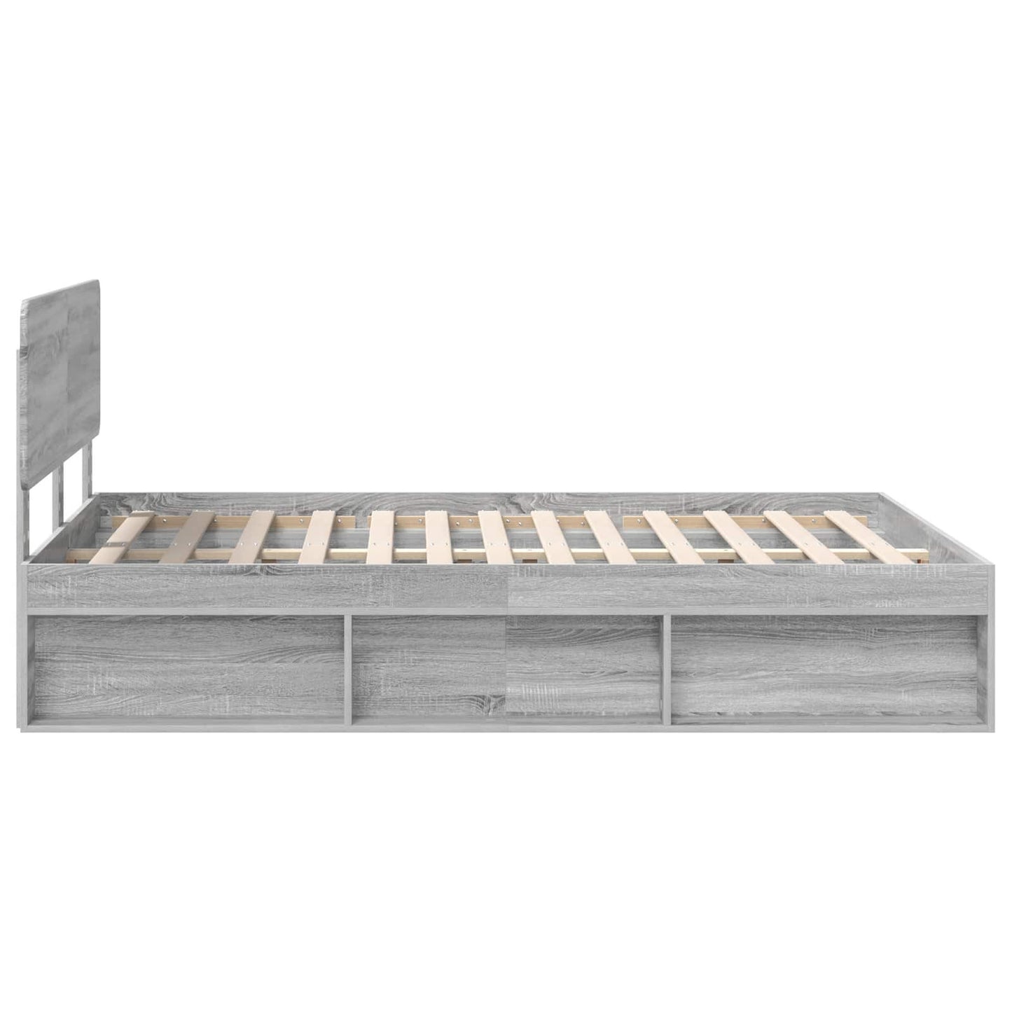 vidaXL Bed Frame Grey Sonoma 150 x 200 cm Solid Pine Wood