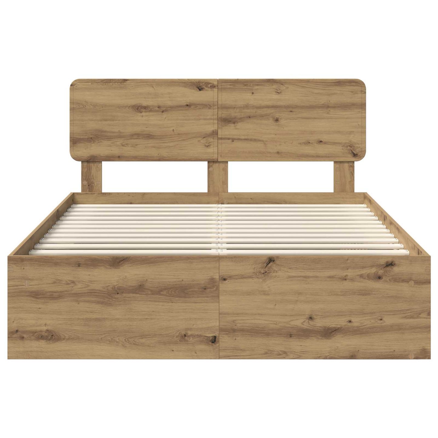 vidaXL Bed Frame Artisian Oak 135 x 190 cm Solid Pine Wood