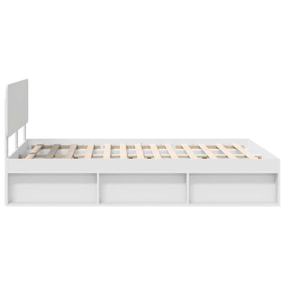 vidaXL Bed Frame with Headboard White 140 x 200 cm Solid Pine Wood