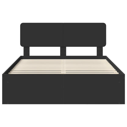 vidaXL Bed Frame with Headboard Black 140 x 200 cm Solid Pine Wood