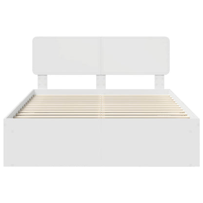 vidaXL Bed Frame with Headboard White 140 x 190 cm Solid Pine Wood