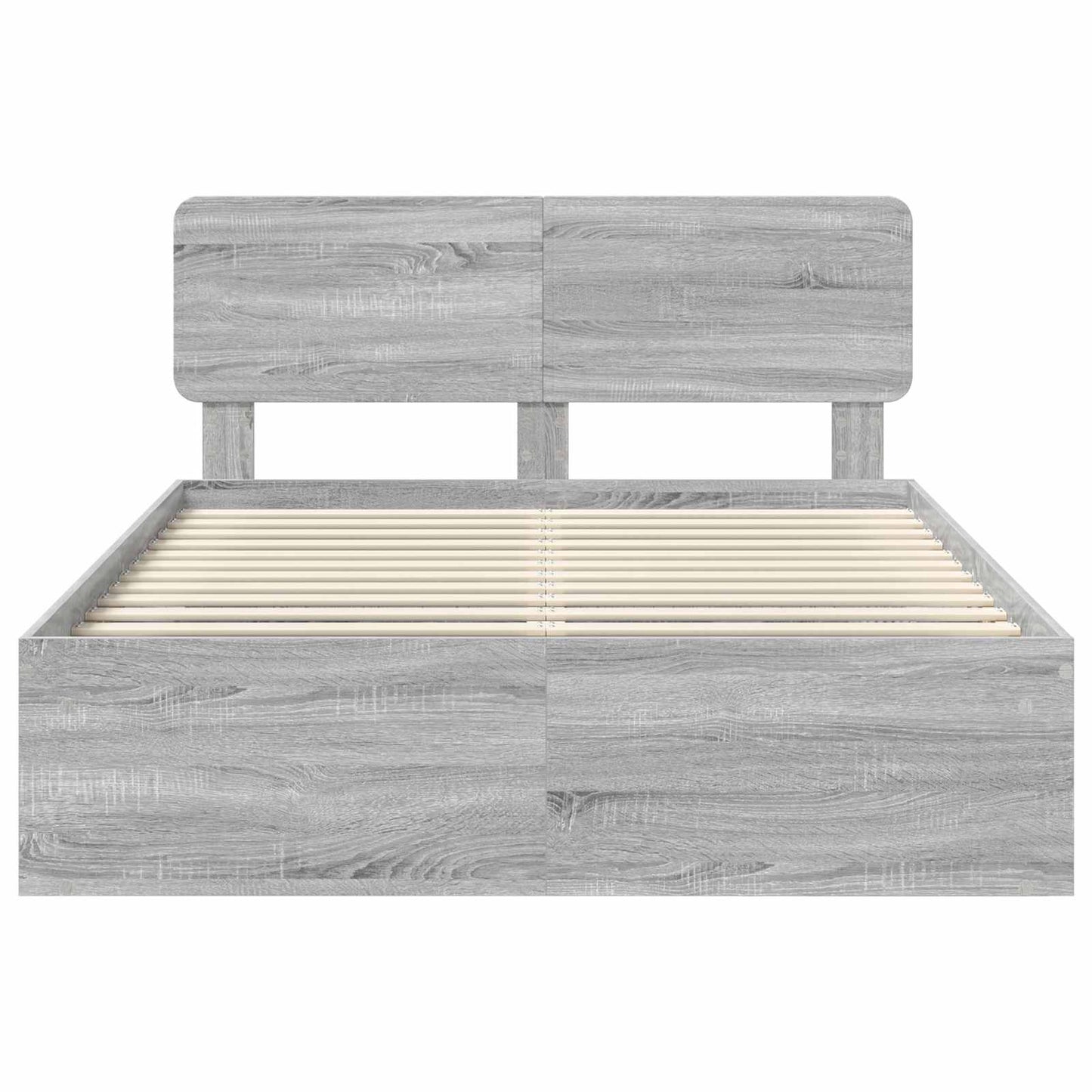 vidaXL Bed Frame Grey Sonoma 140 x 190 cm Solid Pine Wood