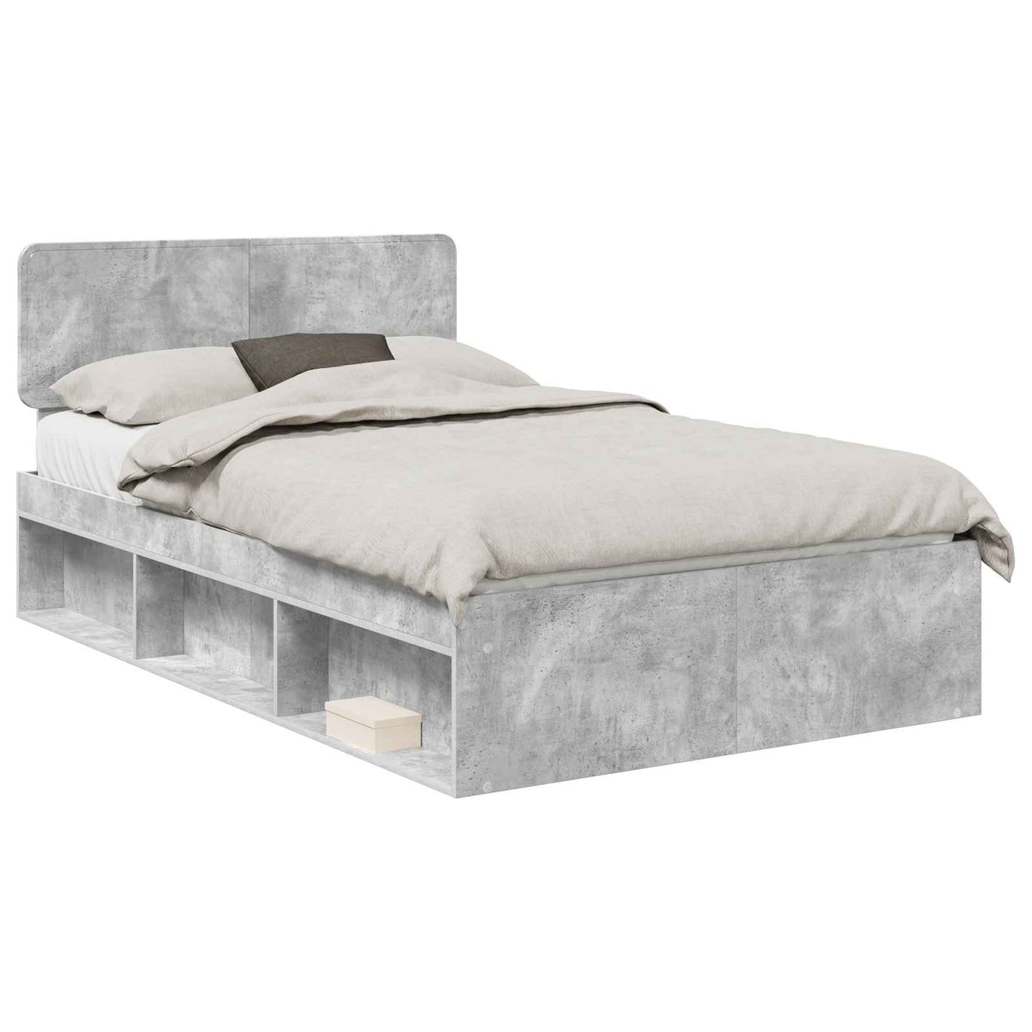 vidaXL Bed Frame Concerte Grey 135 x 190 cm Solid Pine Wood