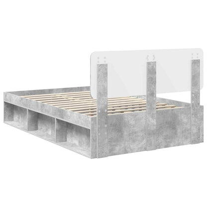vidaXL Bed Frame Concerte Grey 135 x 190 cm Solid Pine Wood