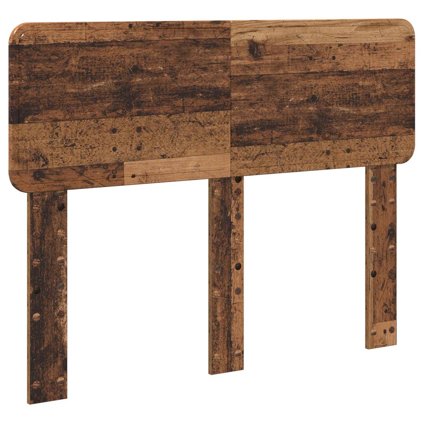 vidaXL Bed Frame with Headboard Old Wood 135 x 190 cm Solid Pine Wood