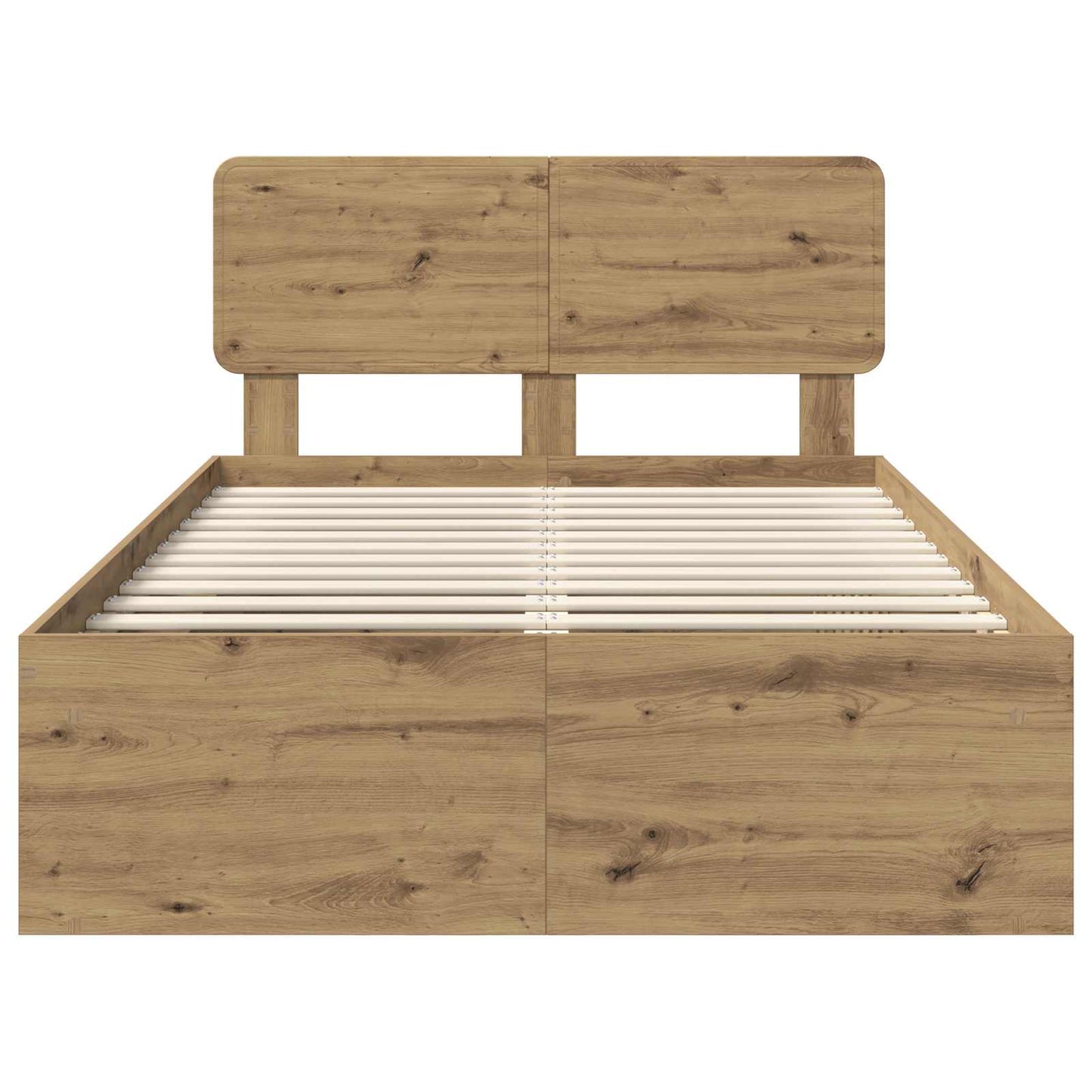 vidaXL Bed Frame Artisian Oak 135 x 190 cm Solid Pine Wood