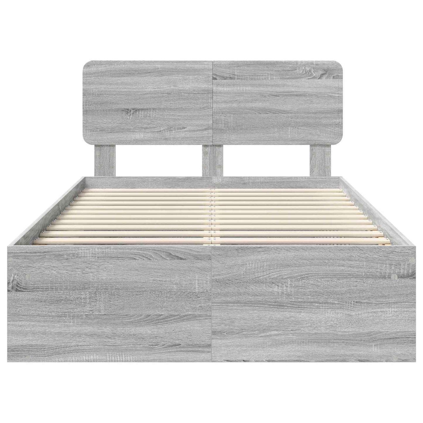 vidaXL Bed Frame Grey Sonoma 120 x 200 cm Solid Pine Wood