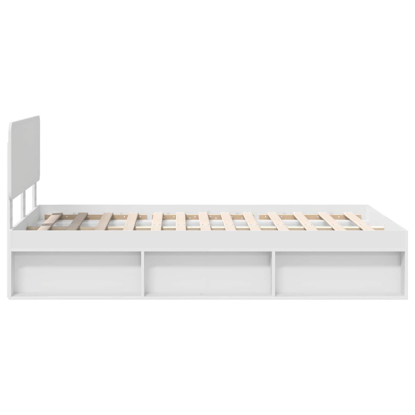 vidaXL Bed Frame with Headboard White 120 x 190 cm Solid Pine Wood