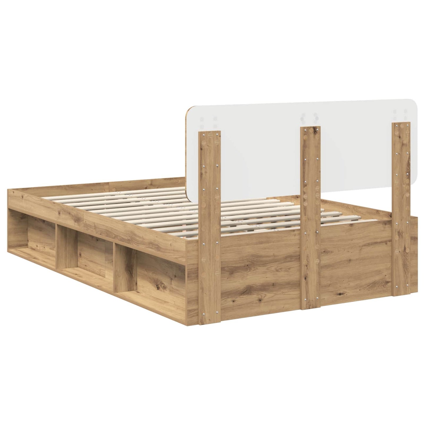 vidaXL Bed Frame Artisian Oak 120 x 190 cm Solid Pine Wood