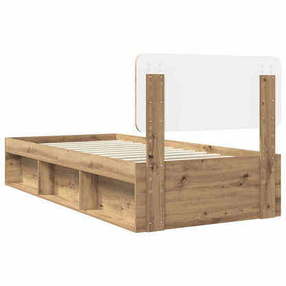 vidaXL Bed Frame Artisian Oak 90 x 200 cm Solid Pine Wood