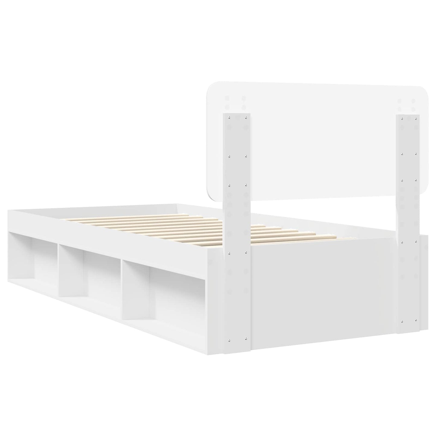 vidaXL Bed Frame with Headboard White 90 x 190 cm Solid Pine Wood