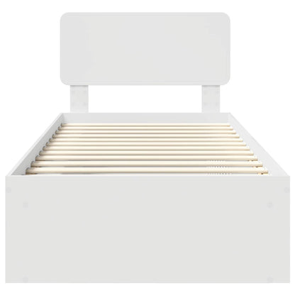 vidaXL Bed Frame with Headboard White 90 x 190 cm Solid Pine Wood