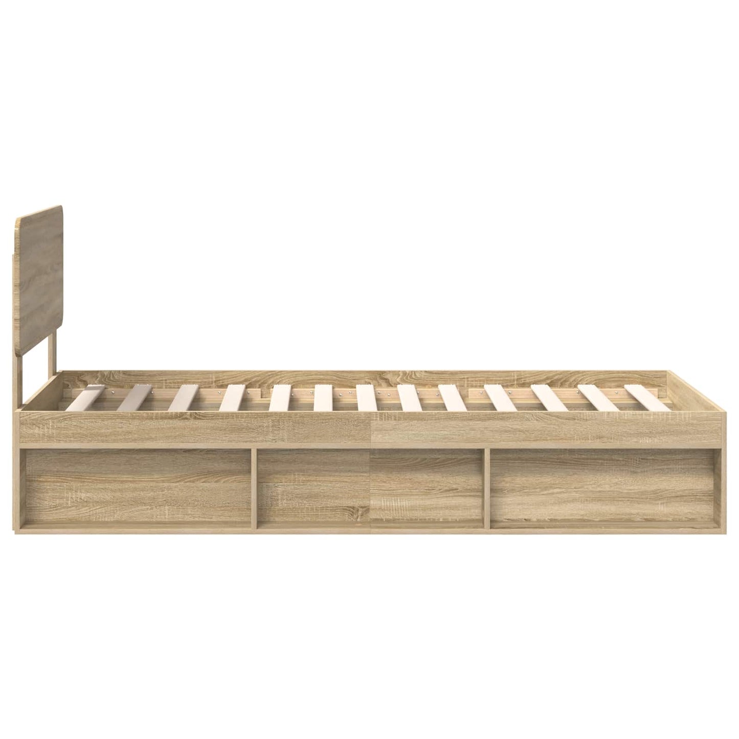 vidaXL Bed Frame with Headboard Sonoma 90 x 190 cm Solid Pine Wood