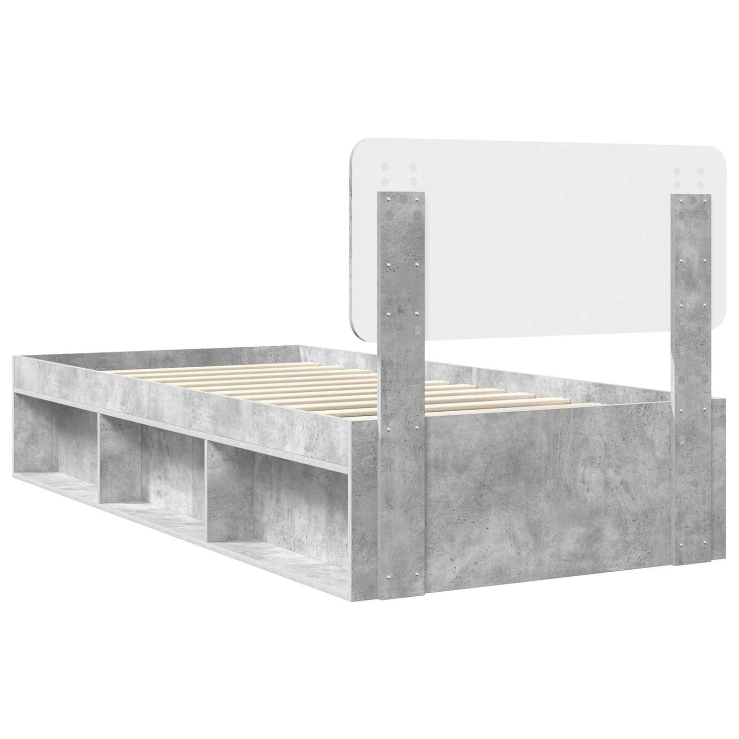 vidaXL Bed Frame Concerte Grey 90 x 190 cm Solid Pine Wood