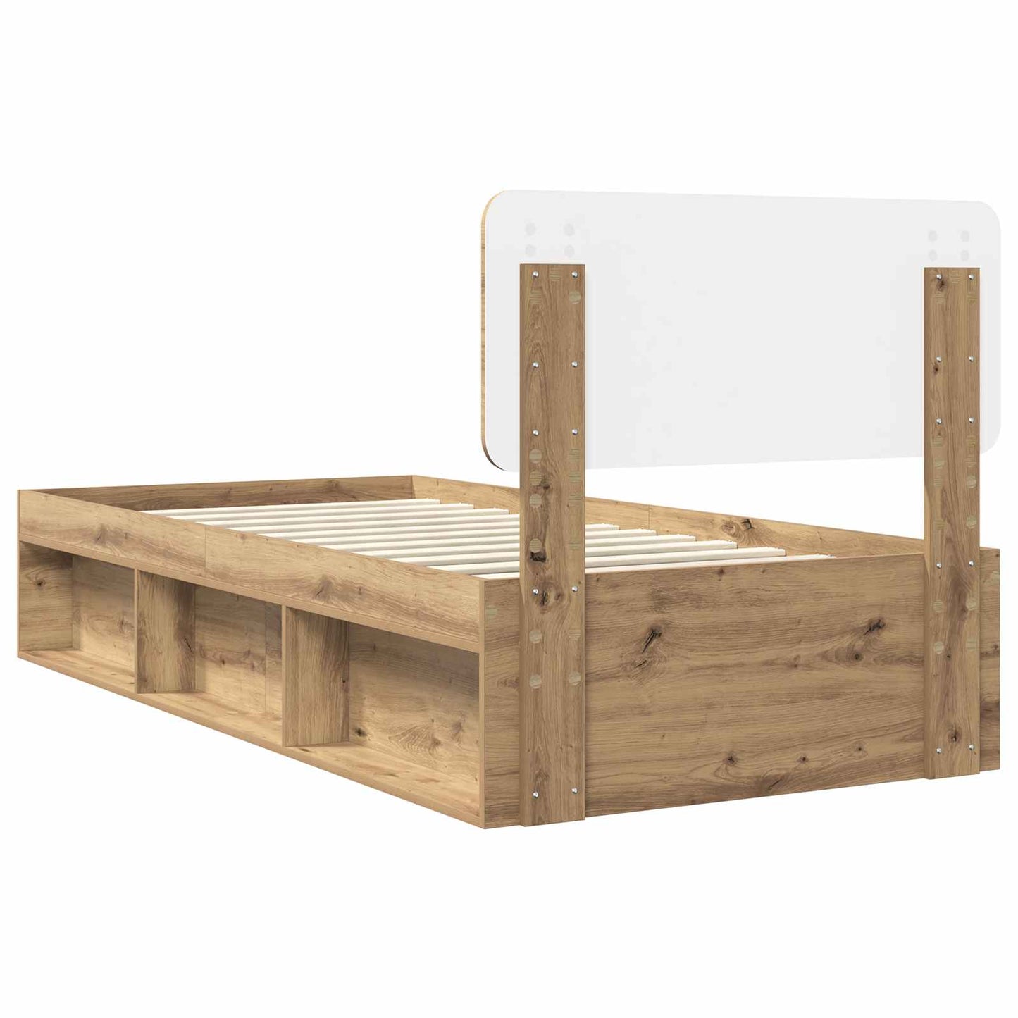 vidaXL Bed Frame Artisian Oak 90 x 190 cm Solid Pine Wood