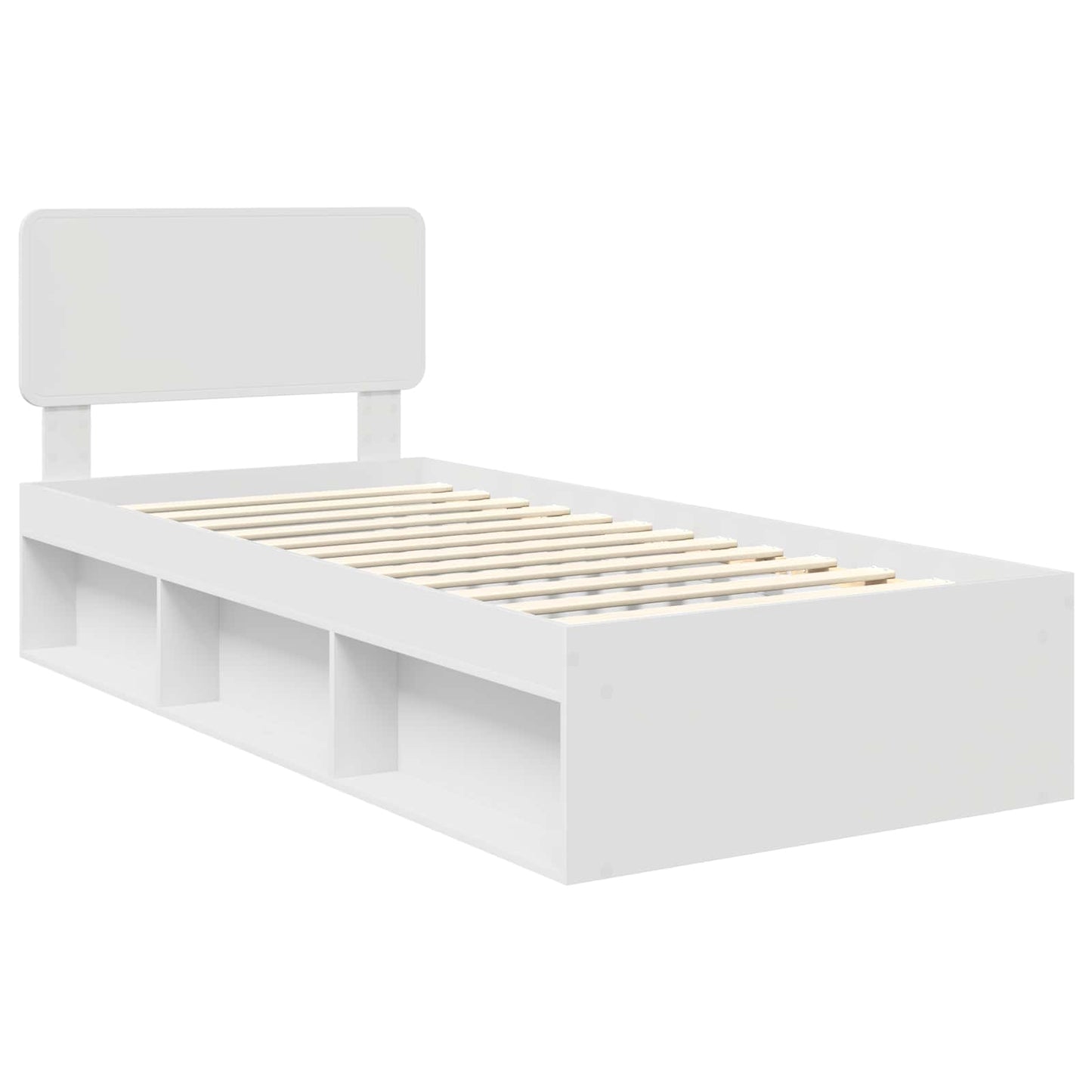 vidaXL Bed Frame with Headboard White 75 x 190 cm Solid Pine Wood