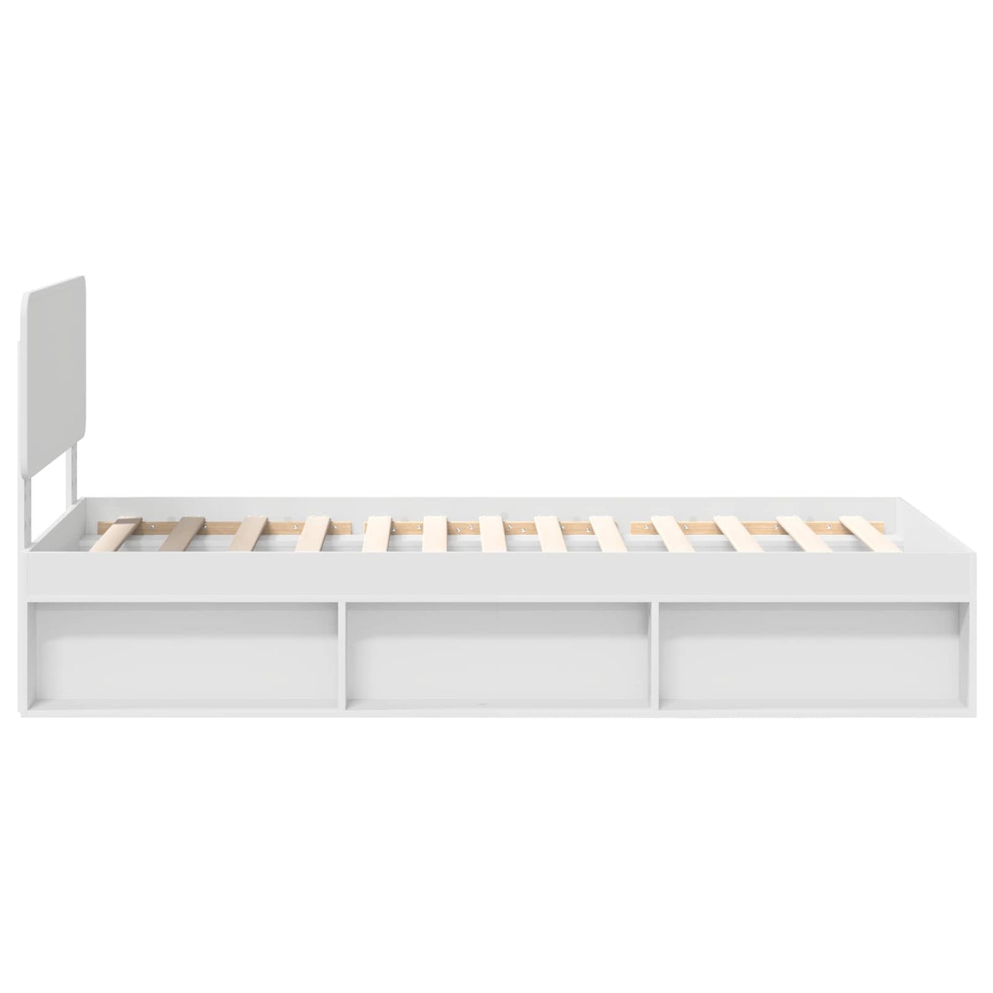 vidaXL Bed Frame with Headboard White 75 x 190 cm Solid Pine Wood