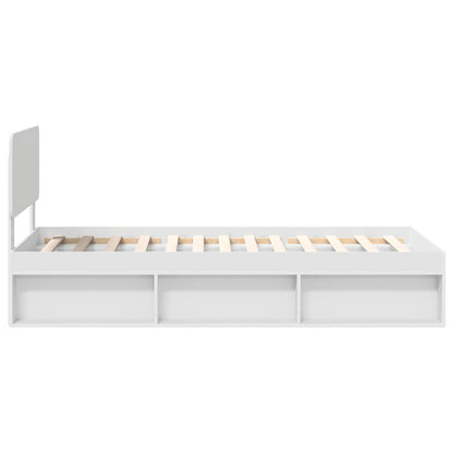 vidaXL Bed Frame with Headboard White 75 x 190 cm Solid Pine Wood