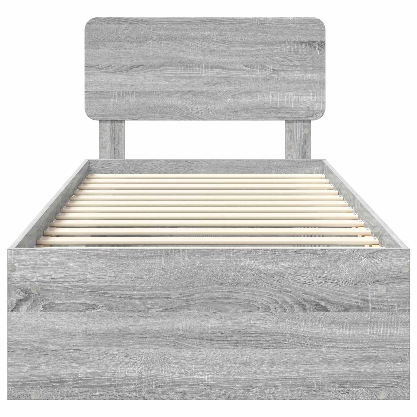 vidaXL Bed Frame Grey Sonoma 75 x 190 cm Solid Pine Wood