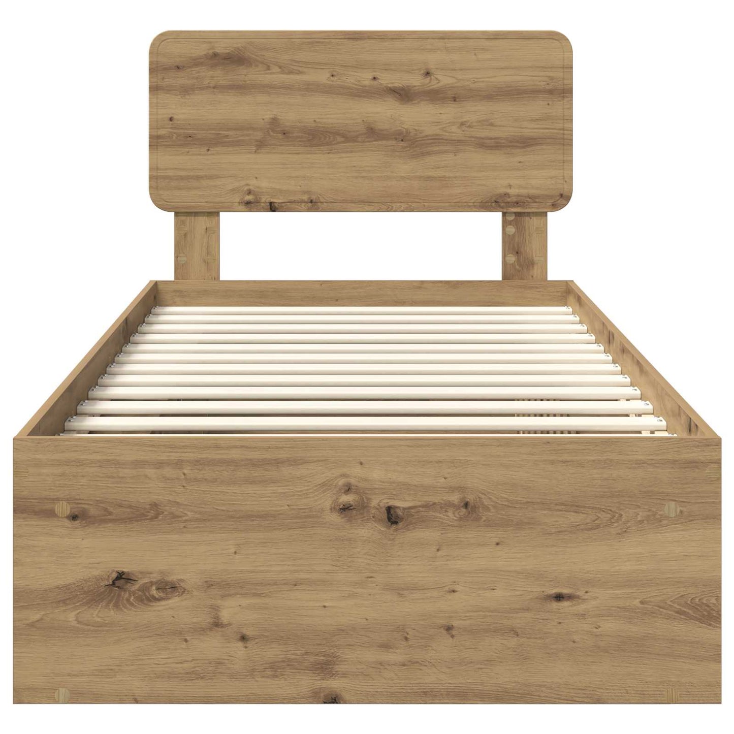 vidaXL Bed Frame Artisian Oak 75 x 190 cm Solid Pine Wood
