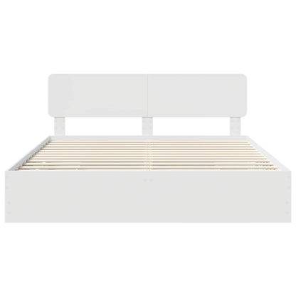 vidaXL Bed Frame with Drawer White 200 x 200 cm Engineered Wood