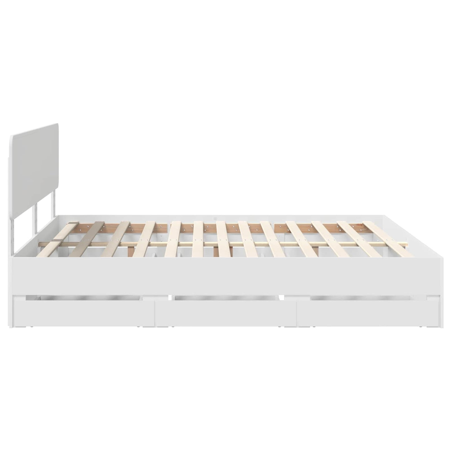 vidaXL Bed Frame with Drawer White 200 x 200 cm Engineered Wood