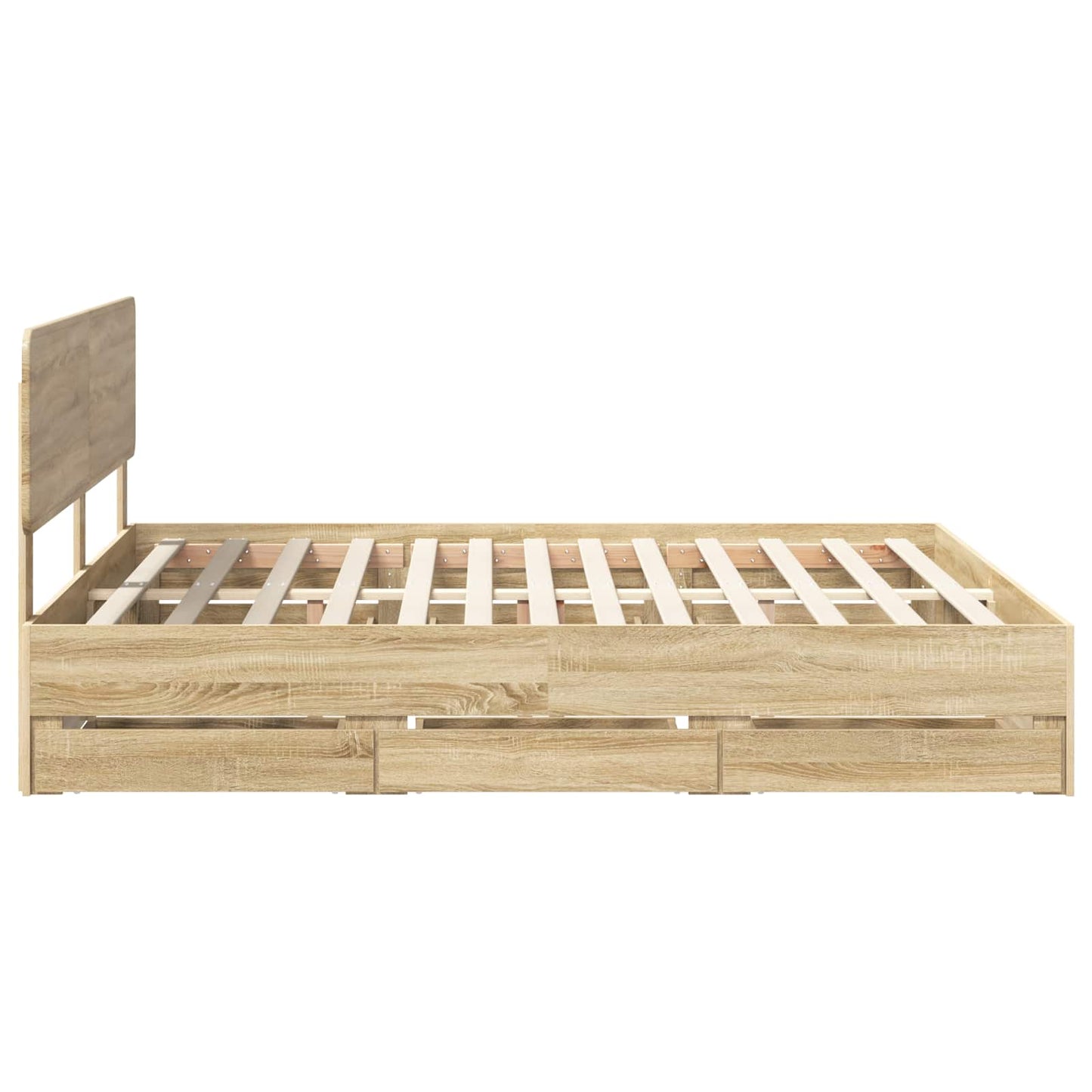 vidaXL Bed Frame with Drawer Sonoma Oak 200 x 200 cm Engineered Wood