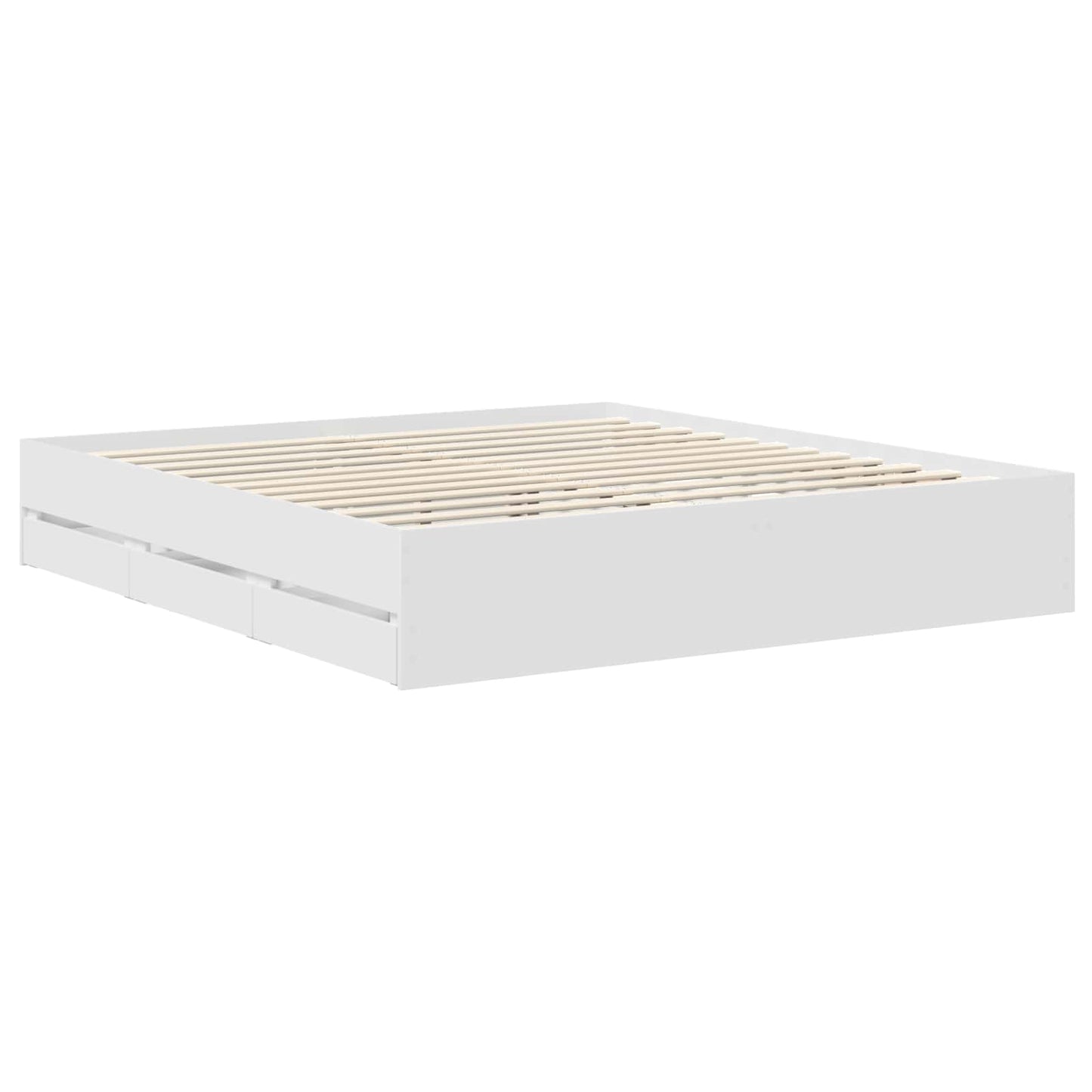 vidaXL Bed Frame with Drawer White 180 x 200 cm Engineered Wood