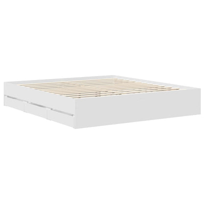 vidaXL Bed Frame with Drawer White 180 x 200 cm Engineered Wood
