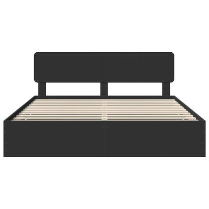 vidaXL Bed Frame with Drawer Black 180 x 200 cm Engineered Wood