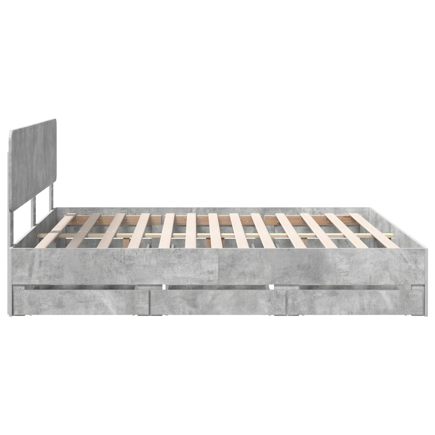 vidaXL Bed Frame Concrete Grey 180 x 200 cm Engineered Wood