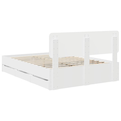 vidaXL Bed Frame with Drawer White 160 x 200 cm Engineered Wood