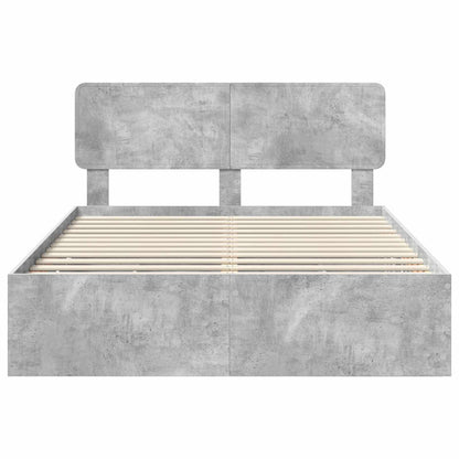 vidaXL Bed Frame Concrete Grey 160 x 200 cm Engineered Wood