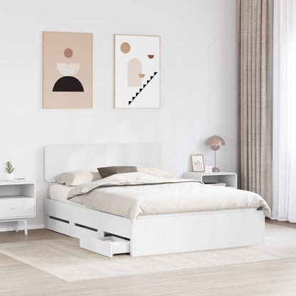 vidaXL Bed Frame with Drawer White 150 x 200 cm Engineered Wood