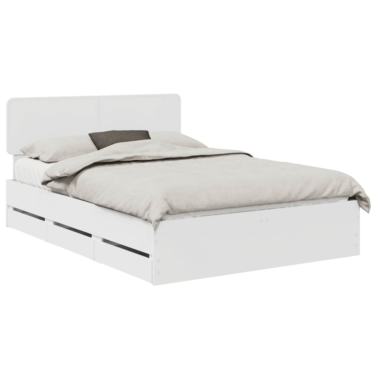 vidaXL Bed Frame with Drawer White 150 x 200 cm Engineered Wood