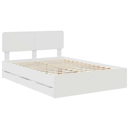 vidaXL Bed Frame with Drawer White 150 x 200 cm Engineered Wood