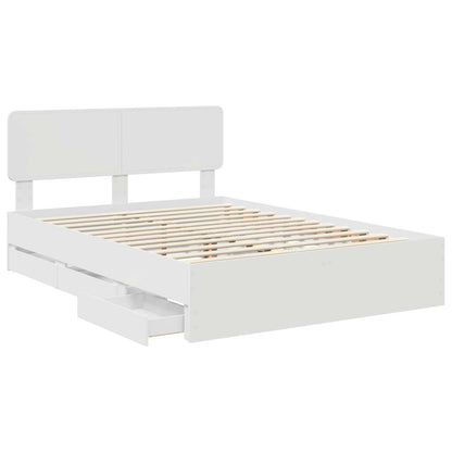 vidaXL Bed Frame with Drawer White 150 x 200 cm Engineered Wood