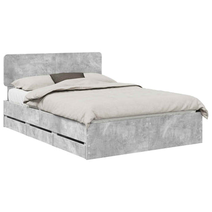vidaXL Bed Frame Concrete Grey 150 x 200 cm Engineered Wood