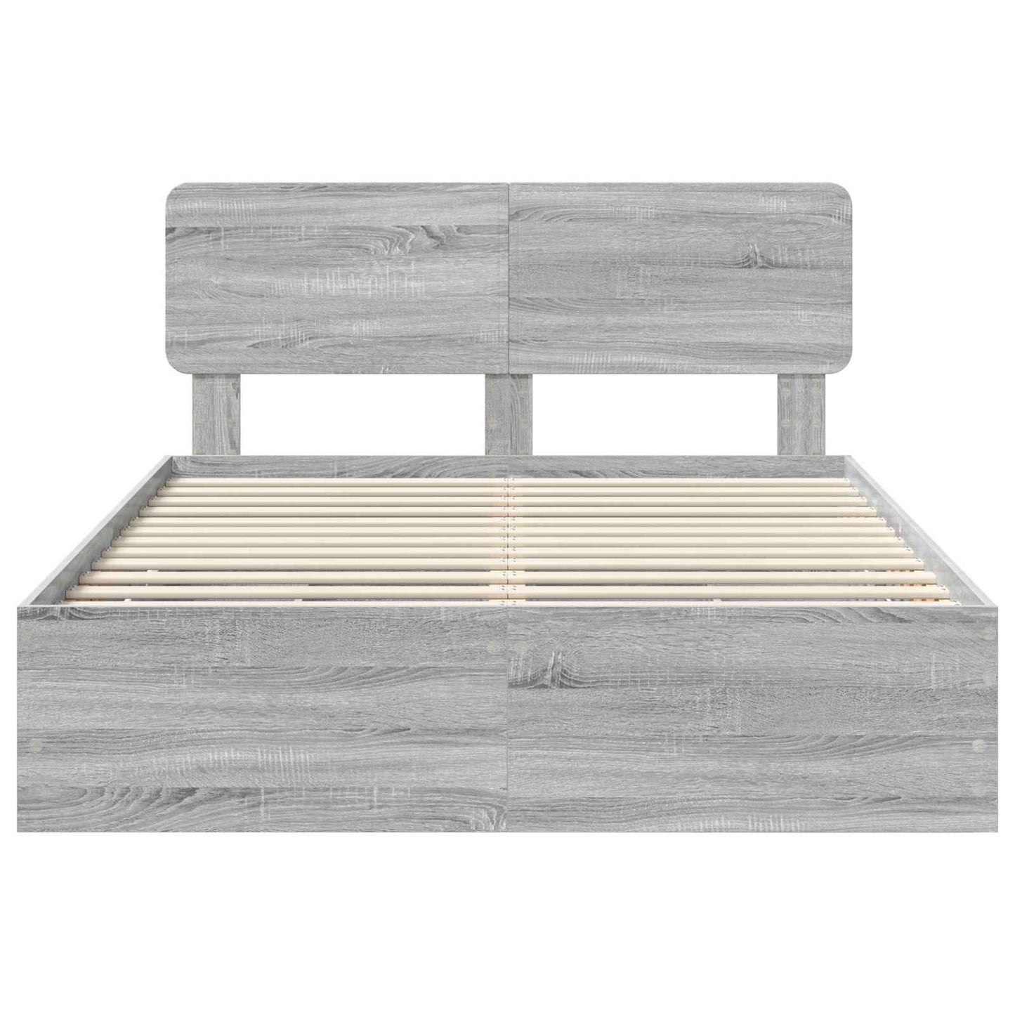 vidaXL Bed Frame with Drawer Grey Sonoma 150 x 200 cm Engineered Wood