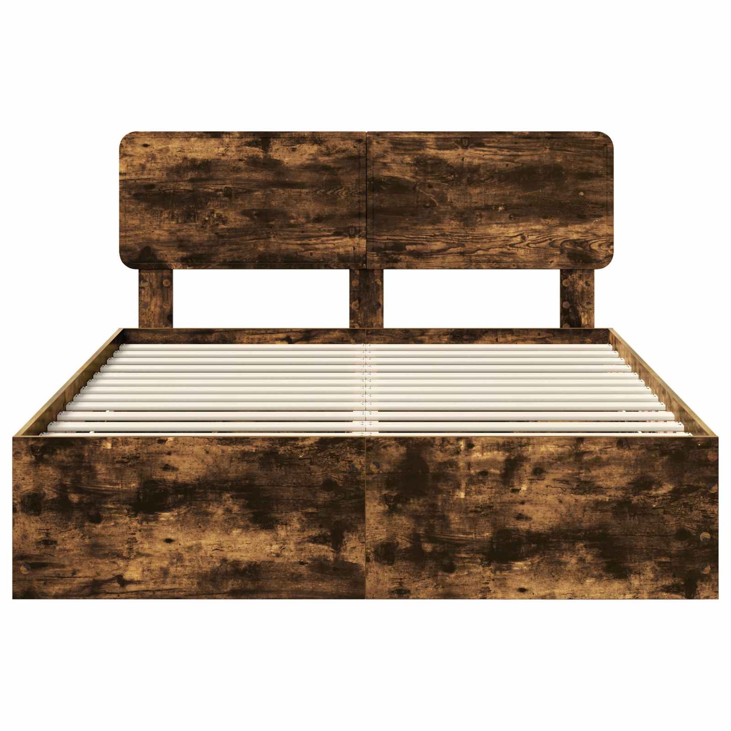 vidaXL Bed Frame with Drawer Smoked Oak 140 x 200 cm Engineered Wood