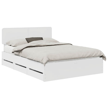 vidaXL Bed Frame with Drawer White 140 x 190 cm Engineered Wood