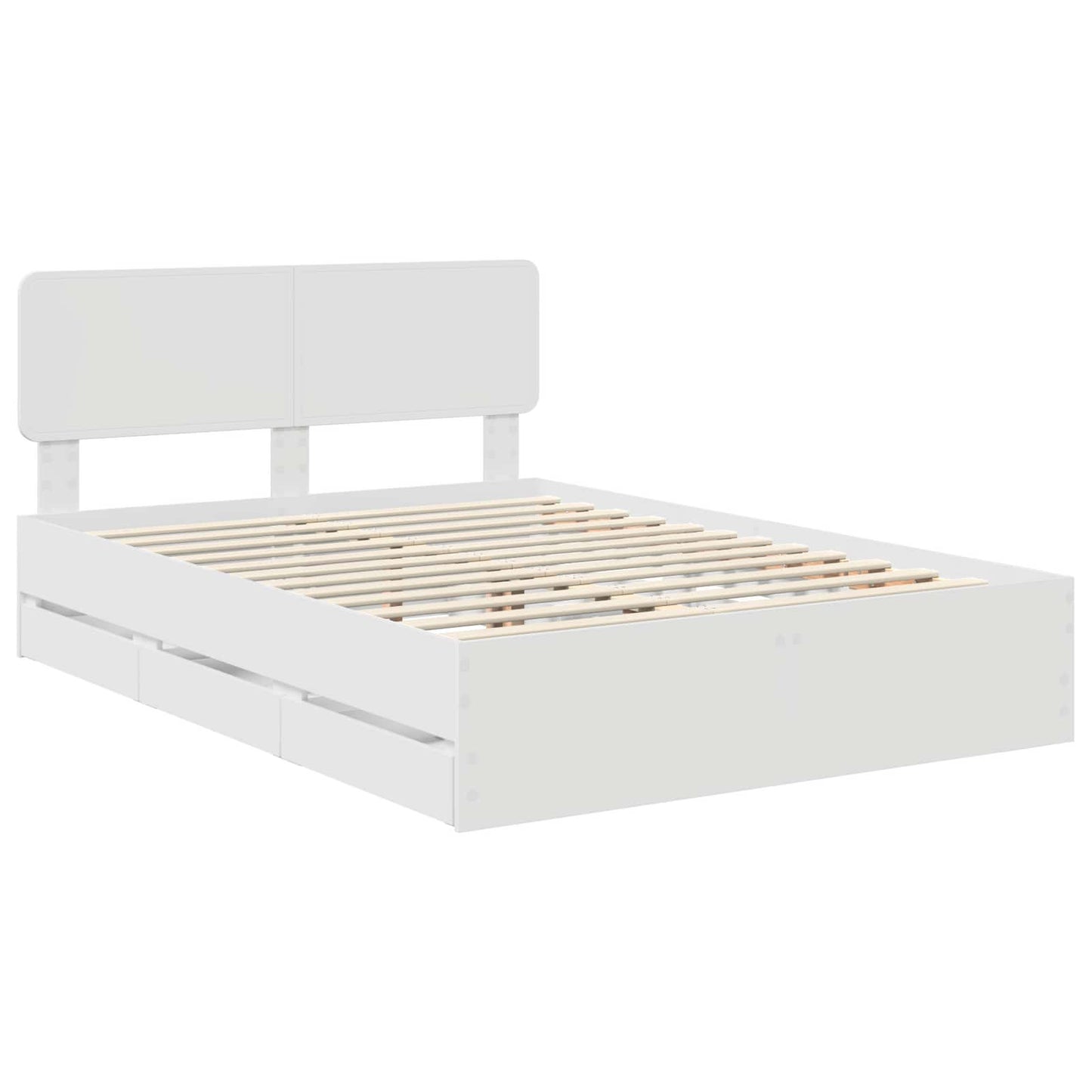 vidaXL Bed Frame with Drawer White 140 x 190 cm Engineered Wood