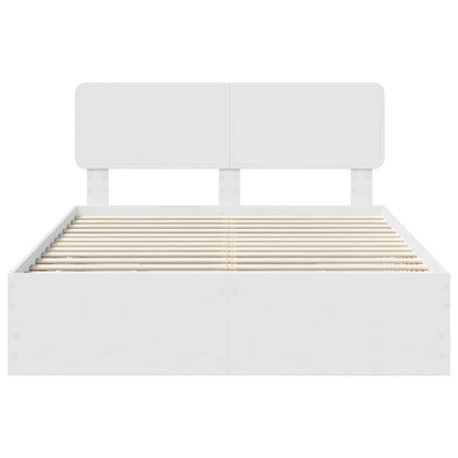 vidaXL Bed Frame with Drawer White 140 x 190 cm Engineered Wood