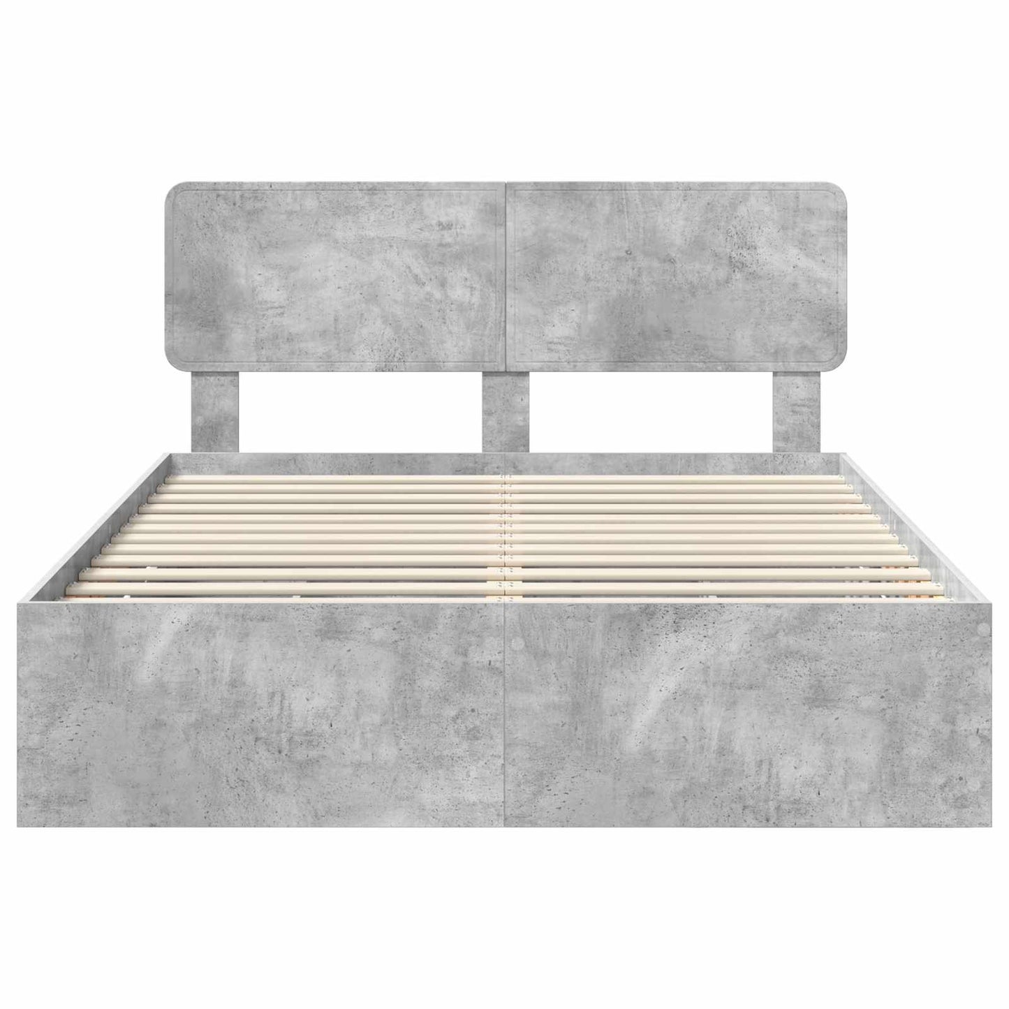 vidaXL Bed Frame Concrete Grey 140 x 190 cm Engineered Wood