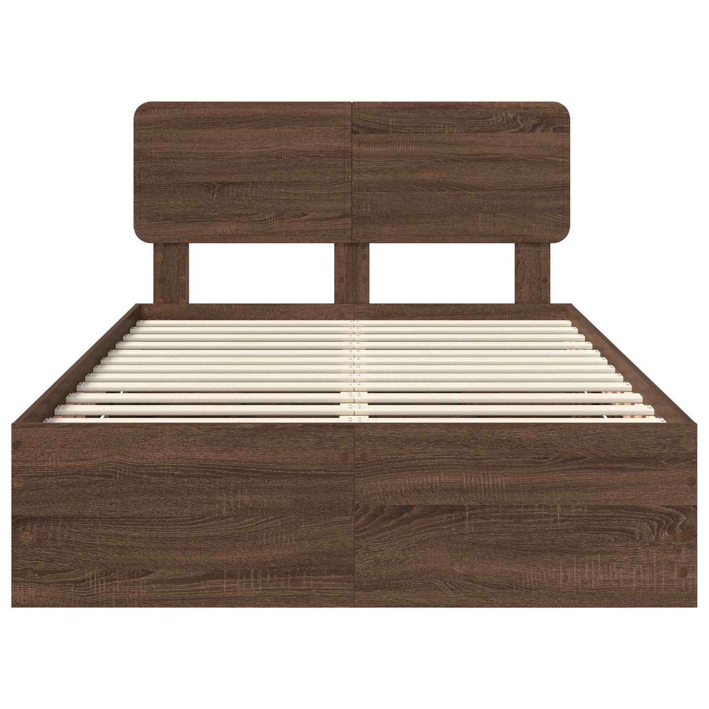 vidaXL Bed Frame with Drawer Brown Oak 135 x 190 cm Engineered Wood